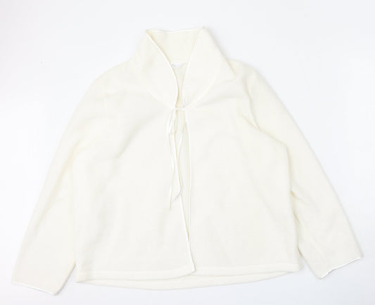 BM Womens Beige V-Neck  Polyester Cardigan Jumper Size 16