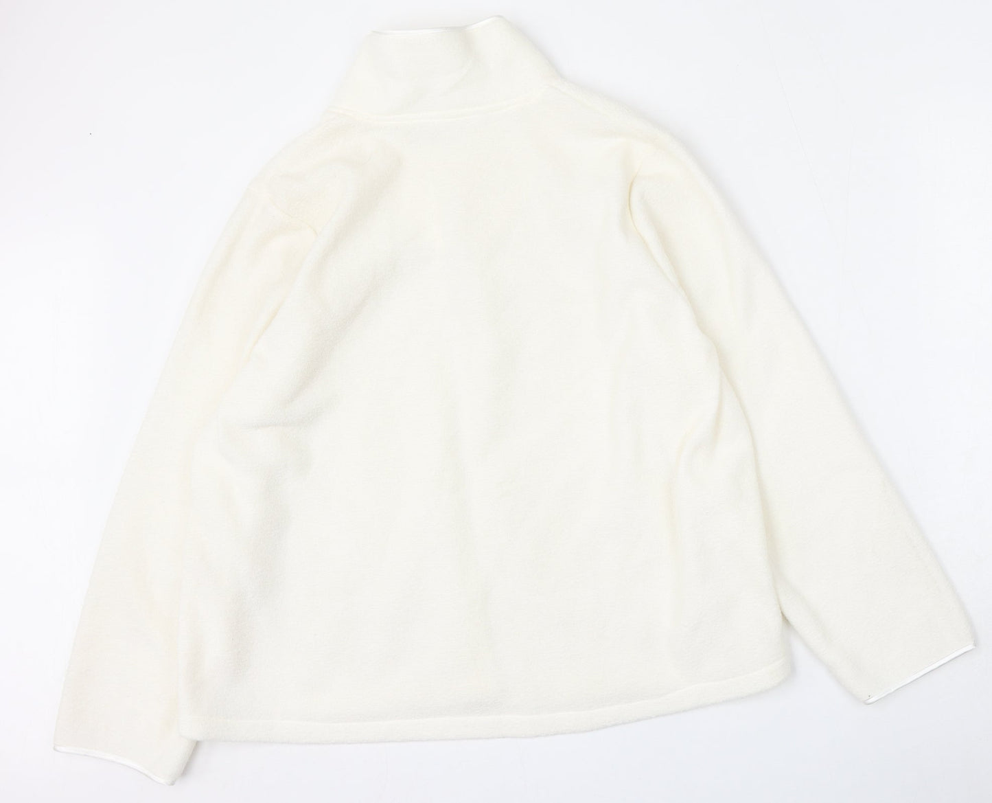 BM Womens Beige V-Neck  Polyester Cardigan Jumper Size 16