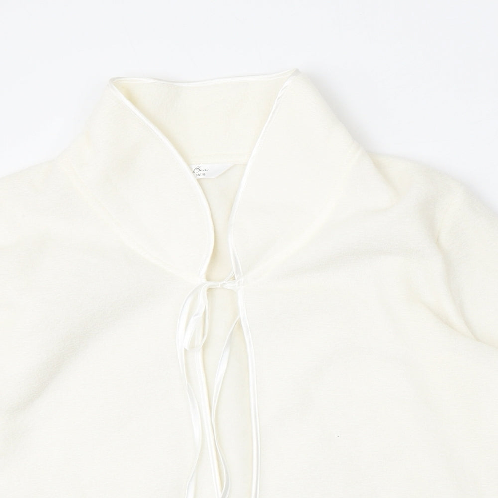BM Womens Beige V-Neck  Polyester Cardigan Jumper Size 16