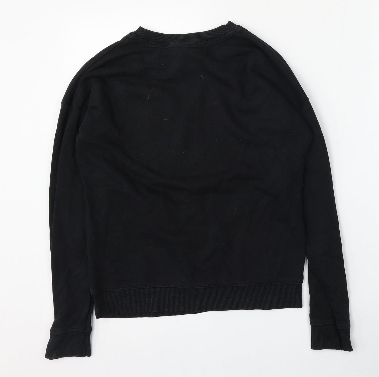 New Look Womens Black  Cotton Pullover Sweatshirt Size 6
