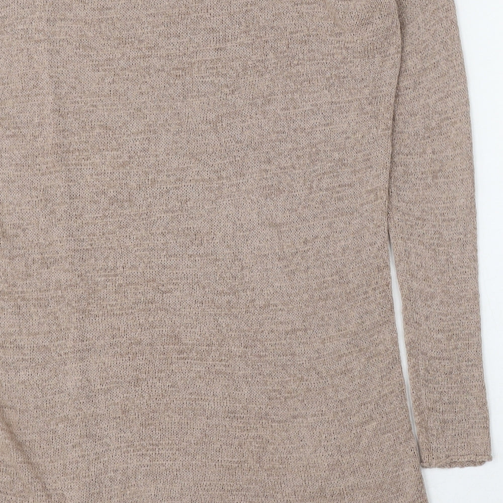 Divided by H&M Womens Beige Round Neck  Acrylic Pullover Jumper Size S