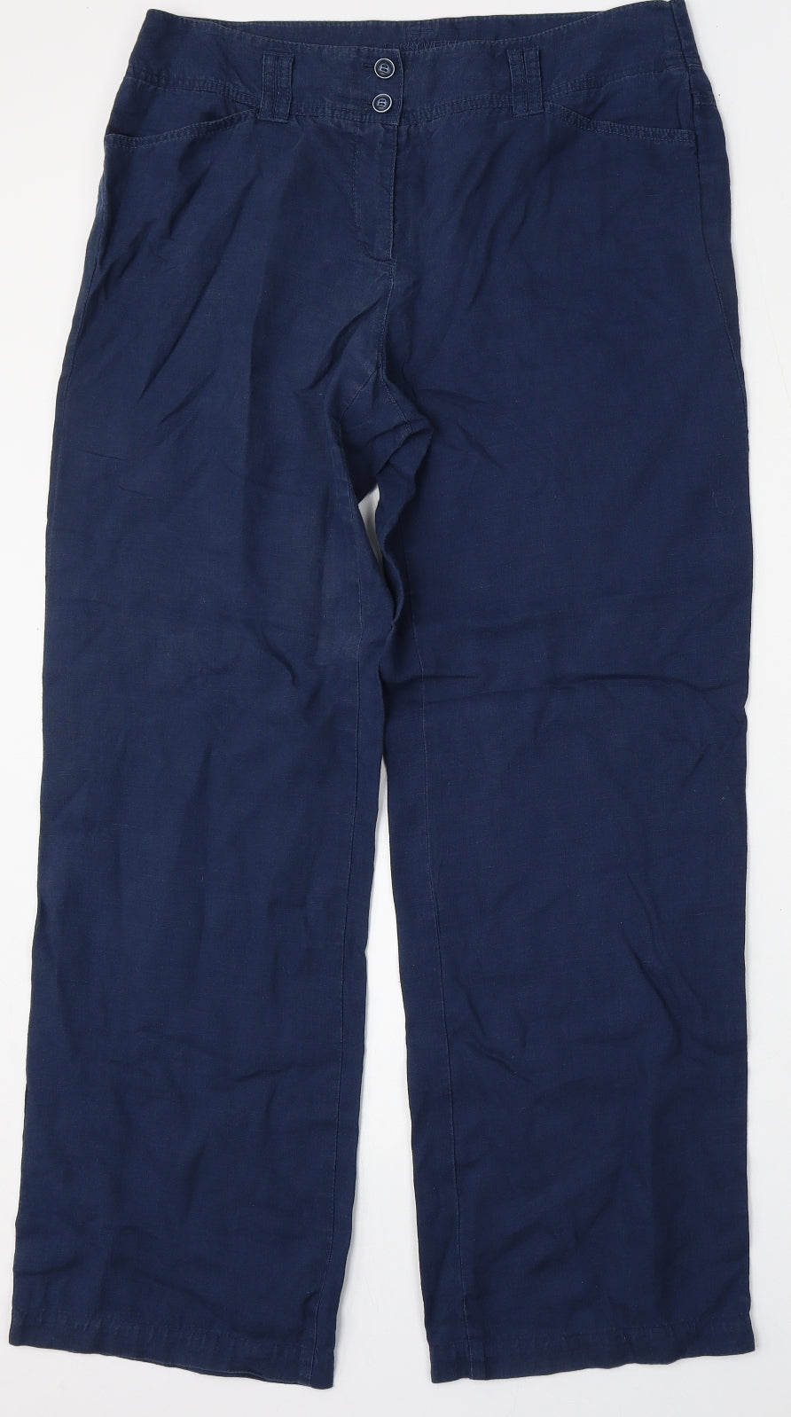 Preworn Womens Blue  Polyester Trousers  Size 36 L31 in Regular
