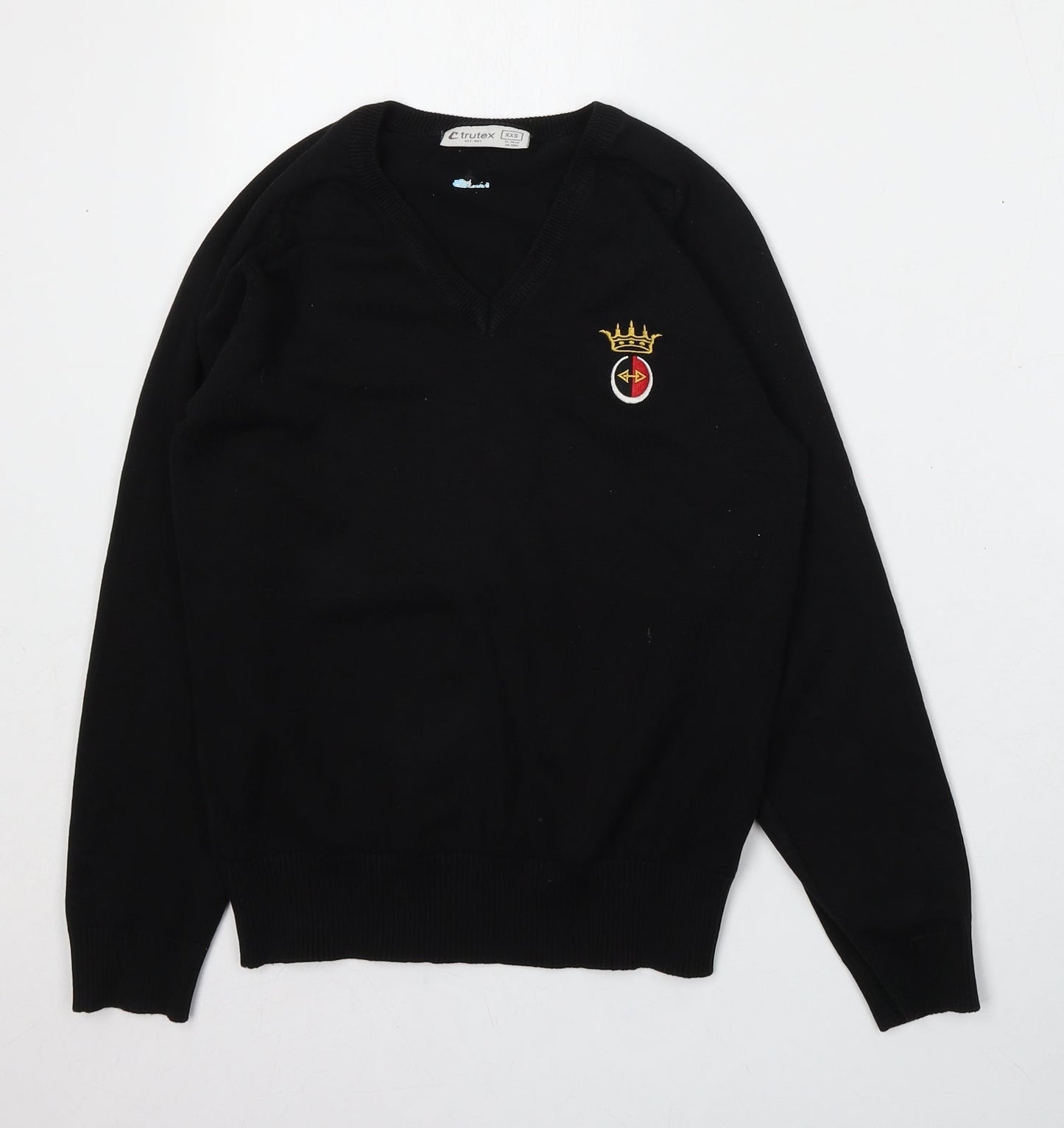 Trutex Womens Black  Acrylic Pullover Sweatshirt Size 2XS