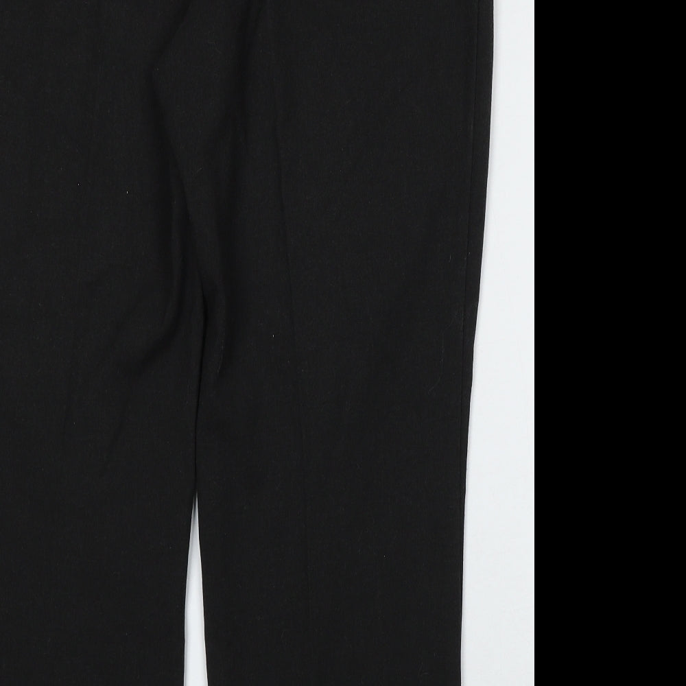 Marks and Spencer Womens Black  Polyester Trousers  Size 44 L28 in Regular Button