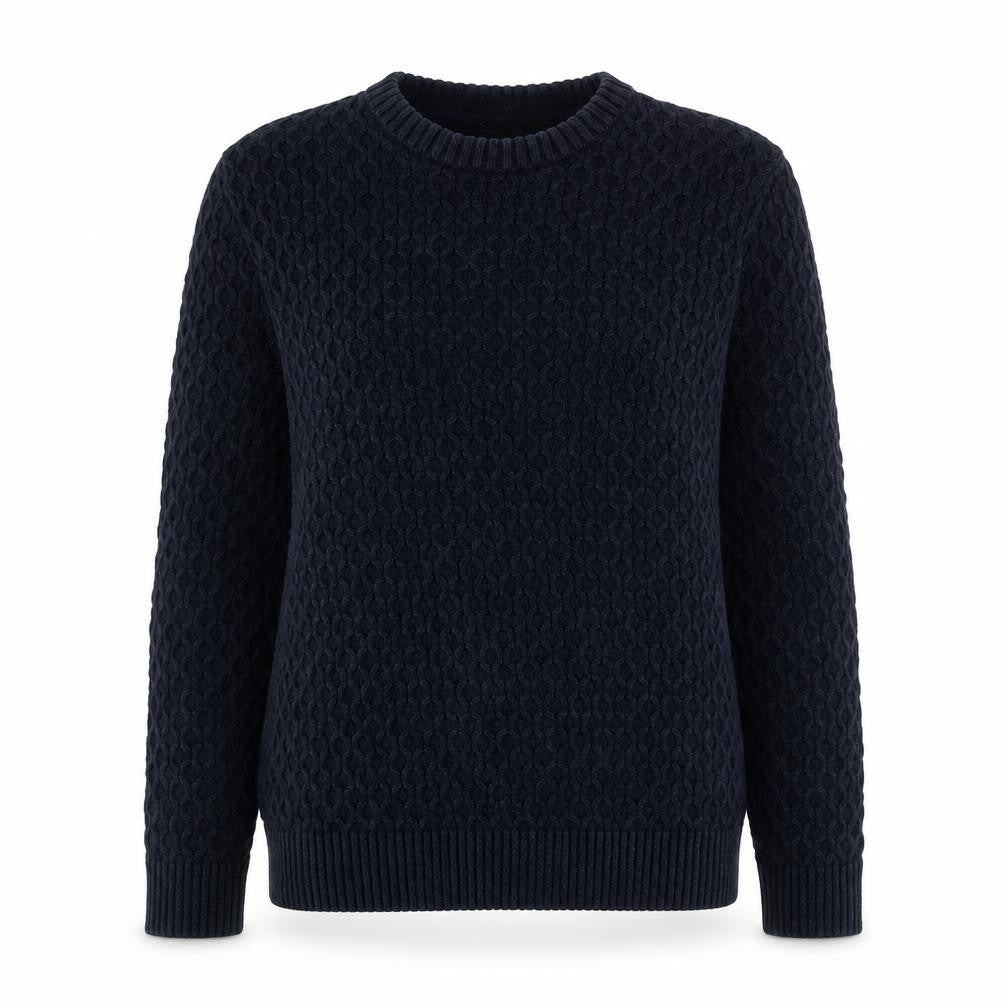 H&M Womens Blue Round Neck  Cotton Pullover Jumper Size M