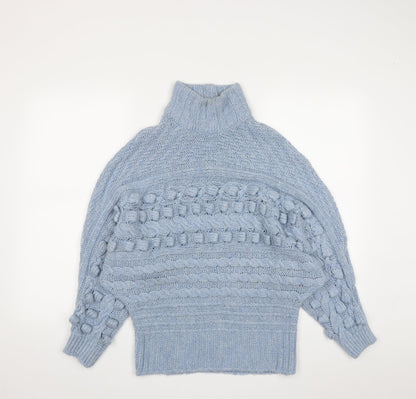 Preloved George Womens Blue High Neck  Acrylic Pullover Jumper Size 12   - Size12/14 - Front