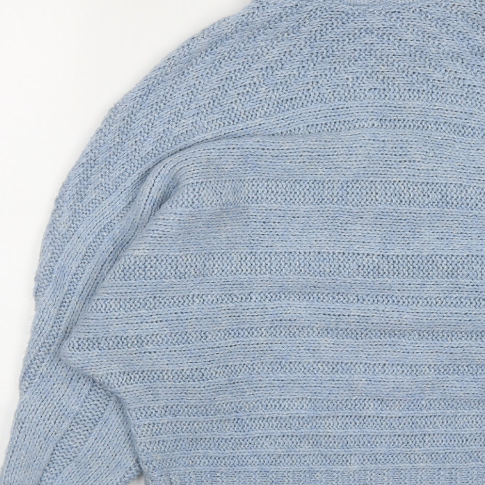 George Womens Blue High Neck  Acrylic Pullover Jumper Size 12   - Size12/14