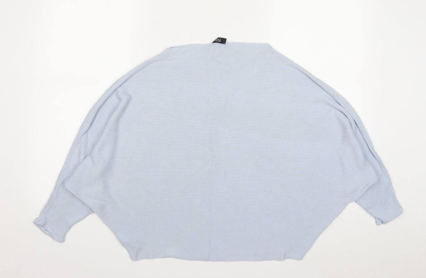 F&F Womens Blue Square Neck  Viscose Pullover Jumper Size 16