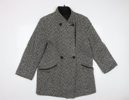 Debenhams Womens Black   Parka Coat Size 14  Button