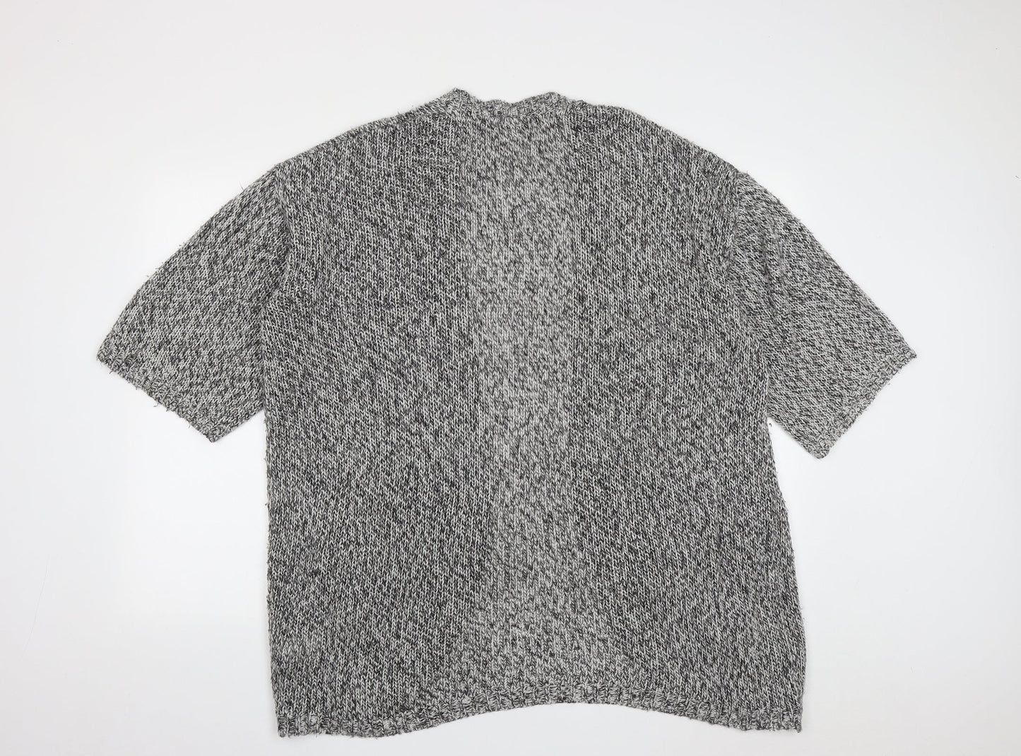 H&M Womens Grey V-Neck  Acrylic Cardigan Jumper Size S