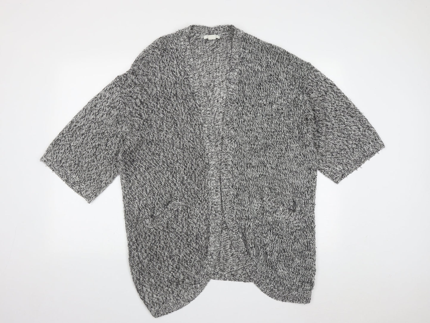 H&M Womens Grey V-Neck  Acrylic Cardigan Jumper Size S