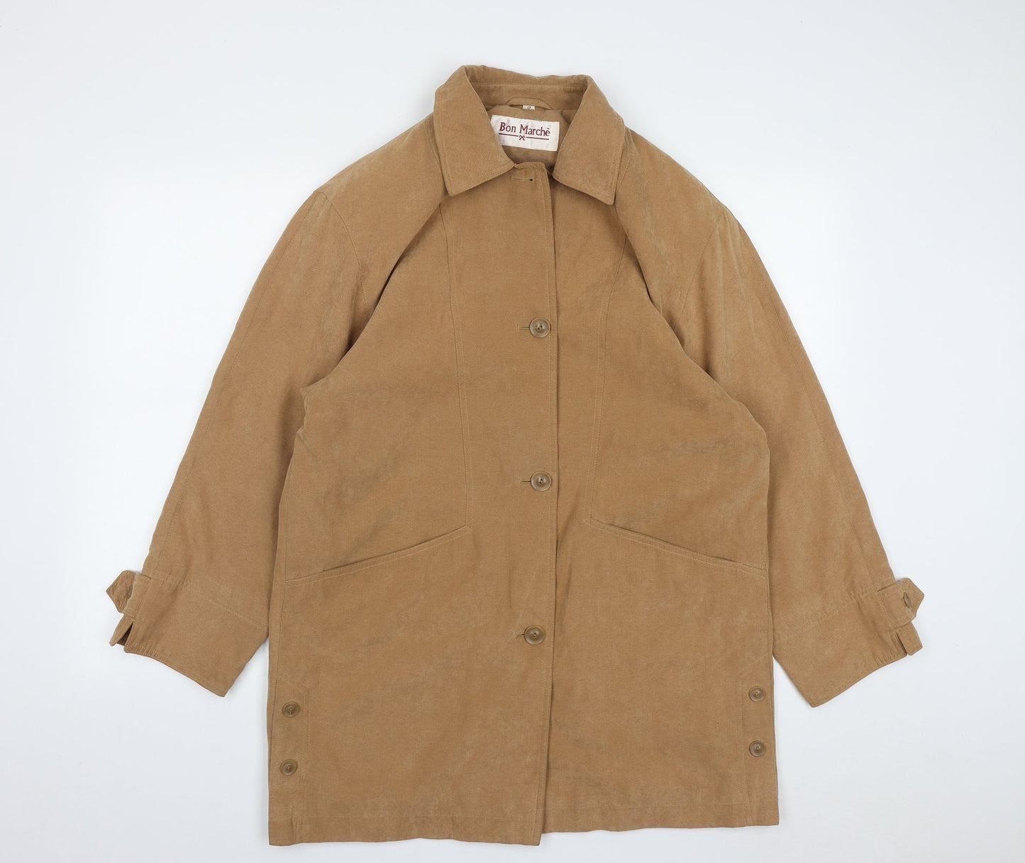 Bonmarché Womens Beige   Overcoat Coat Size 12  Button