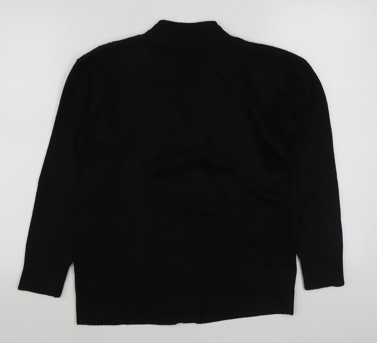 Choice Womens Black V-Neck  Acrylic Cardigan Jumper Size S
