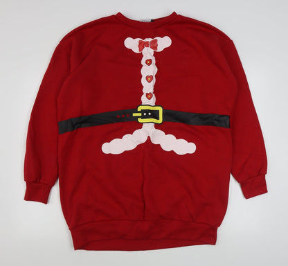 Be Jealous Womens Red  Cotton Pullover Sweatshirt Size L  Pullover