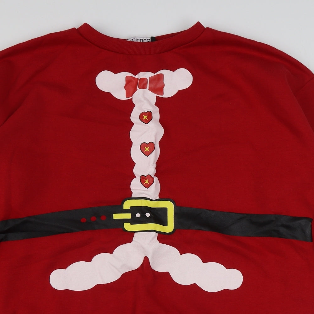 Be Jealous Womens Red  Cotton Pullover Sweatshirt Size L  Pullover