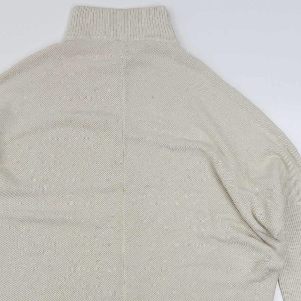 Preworn Womens Beige Roll Neck  Viscose Pullover Jumper Size L