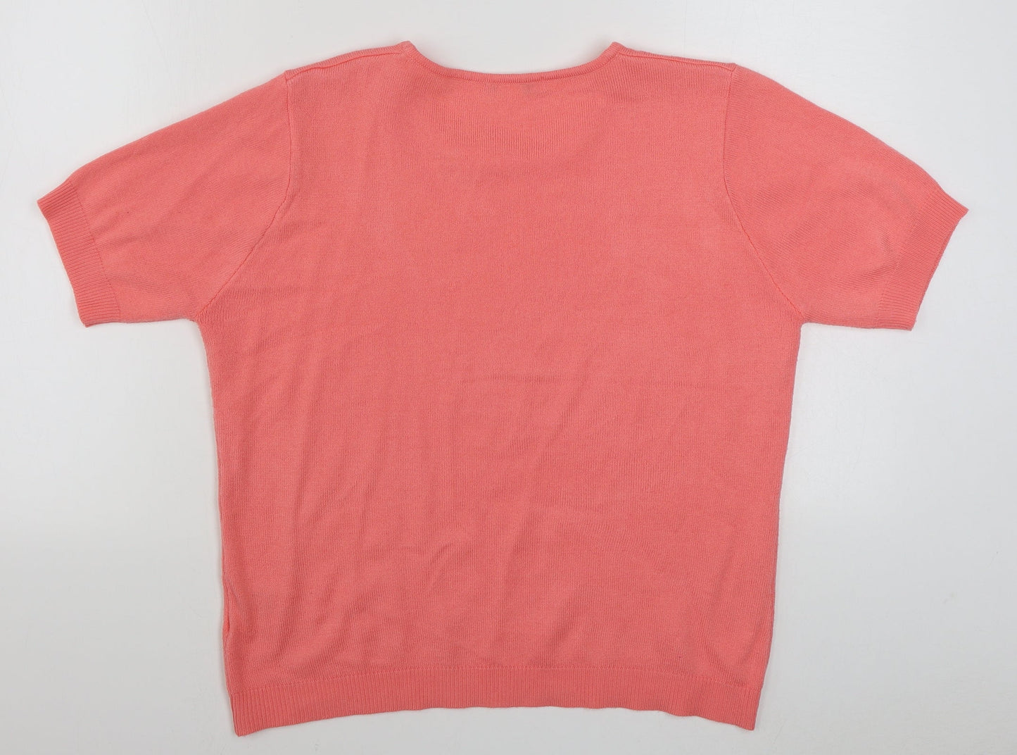 EA Womens Pink Boat Neck  Acrylic Pullover Jumper Size L