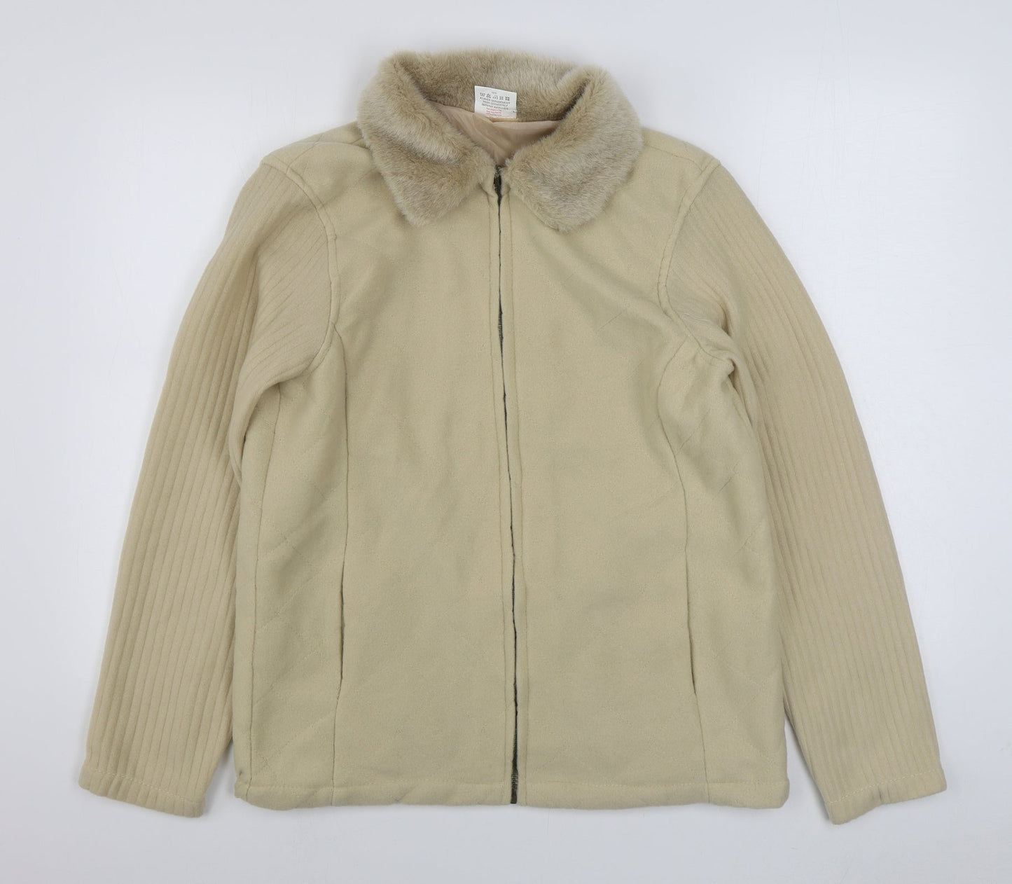 Anne De Lancay Womens Beige   Jacket  Size M  Zip