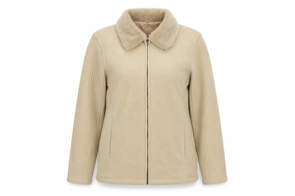 Anne De Lancay Womens Beige   Jacket  Size M  Zip