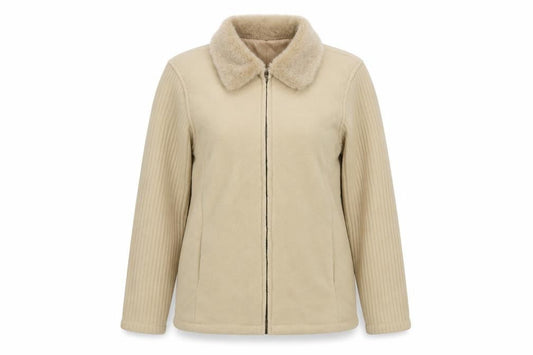 Anne De Lancay Womens Beige   Jacket  Size M  Zip
