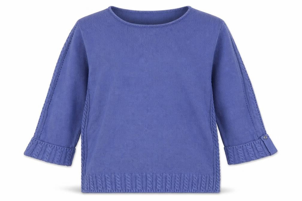 EWM Womens Purple Round Neck  Cotton Pullover Jumper Size M