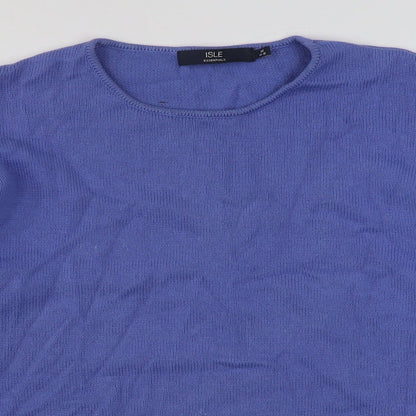 EWM Womens Purple Round Neck  Cotton Pullover Jumper Size M