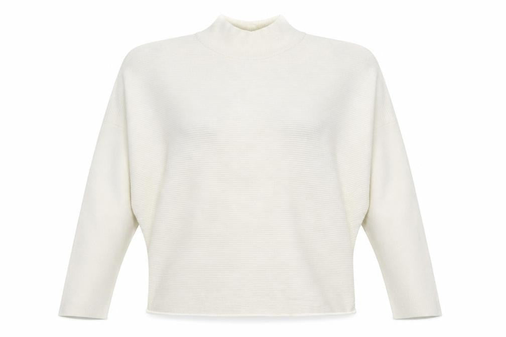 TU Womens White Round Neck  Viscose Pullover Jumper Size 10