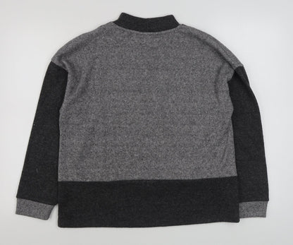 Tu Womens Grey Round Neck  Polyester Pullover Jumper Size 12