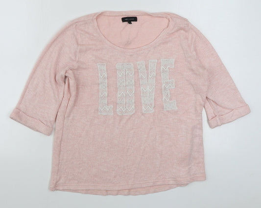 New Look Womens Pink Scoop Neck  Viscose Pullover Jumper Size 16