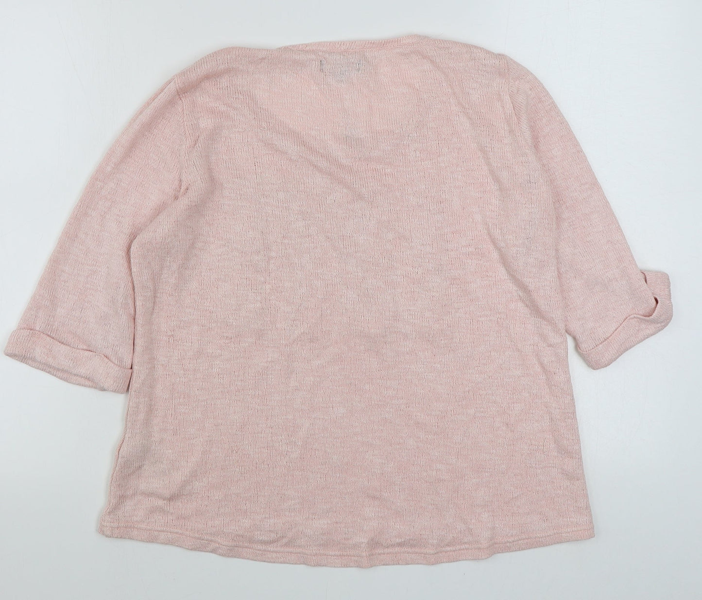 New Look Womens Pink Scoop Neck  Viscose Pullover Jumper Size 16