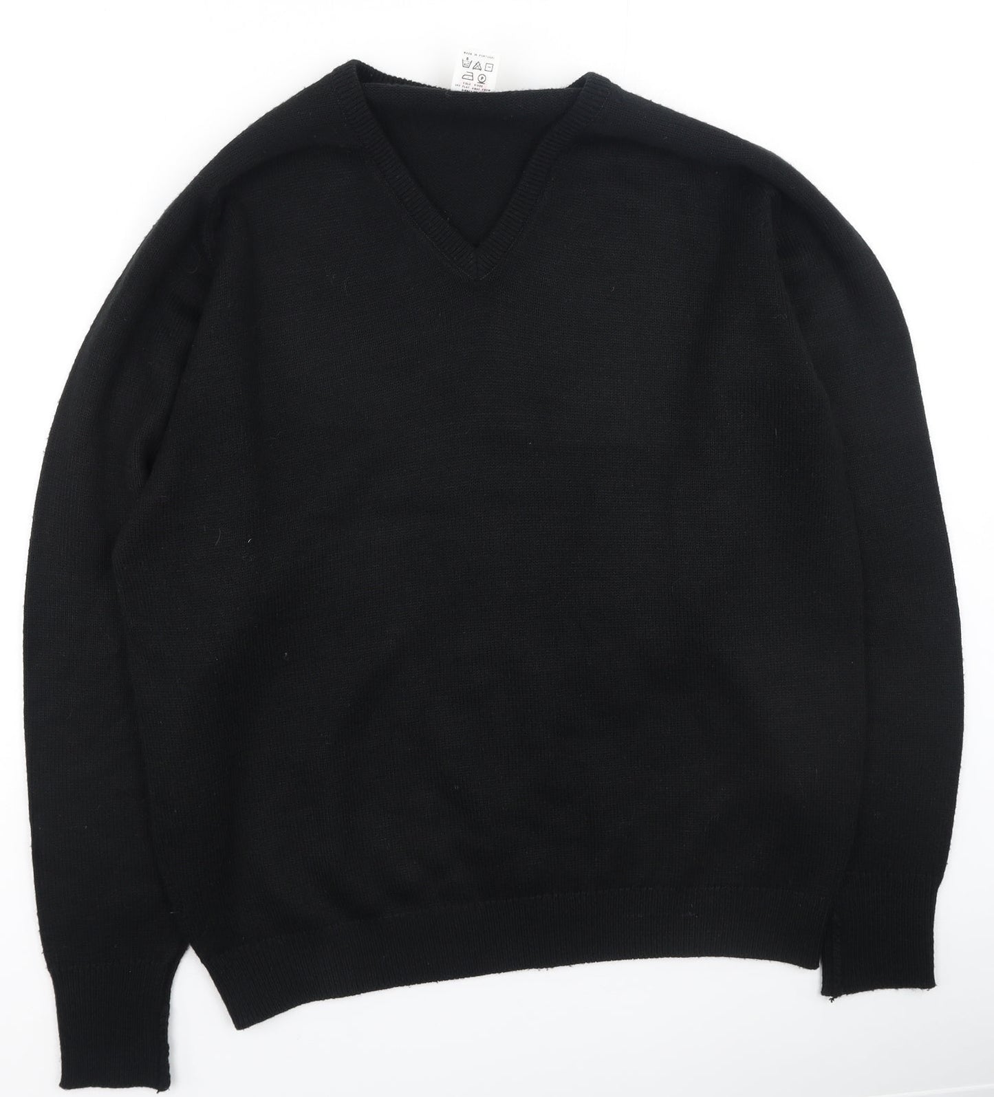 st bernard Womens Black V-Neck  Acrylic Pullover Jumper Size 40