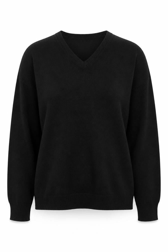 st bernard Womens Black V-Neck  Acrylic Pullover Jumper Size 40
