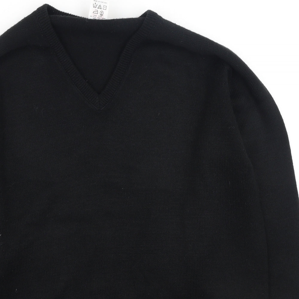 st bernard Womens Black V-Neck  Acrylic Pullover Jumper Size 40