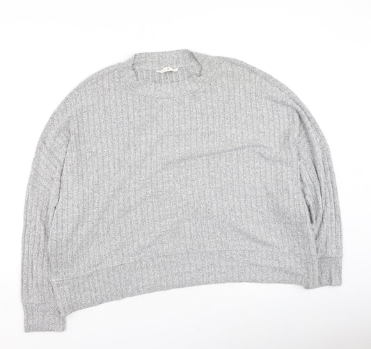 Marks and Spencer Womens Grey Round Neck  Polyester Pullover Jumper Size 16