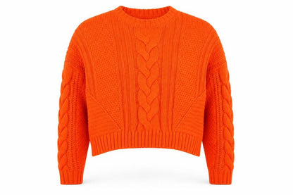Divided Womens Orange Round Neck  Acrylic Pullover Jumper Size L