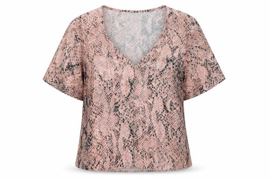 New Look Womens Pink  Polyester Basic Blouse Size 10 V-Neck