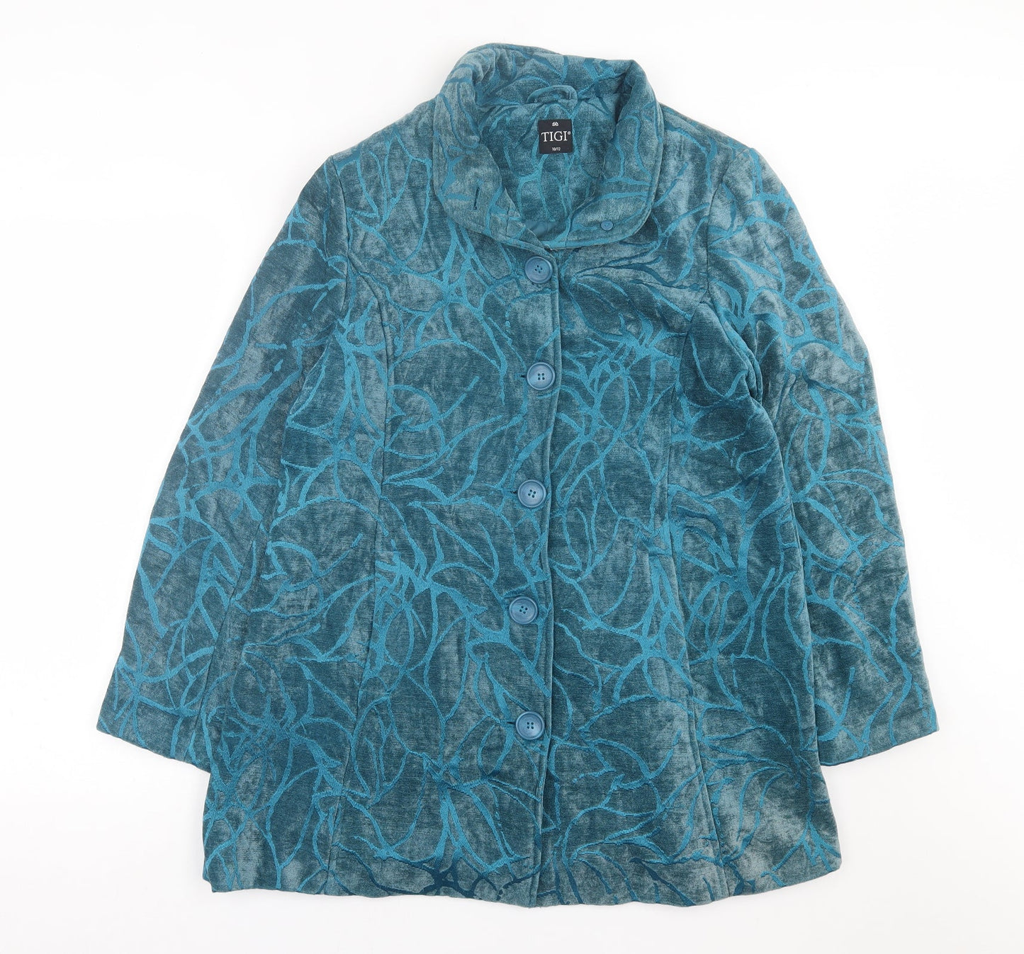 Tigi Womens Green Geometric  Jacket  Size 10  Button