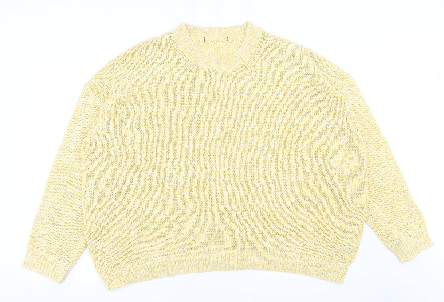 Marks and Spencer Womens Yellow Crew Neck  Viscose Pullover Jumper Size XL