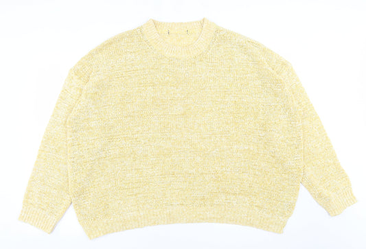 Marks and Spencer Womens Yellow Crew Neck  Viscose Pullover Jumper Size XL