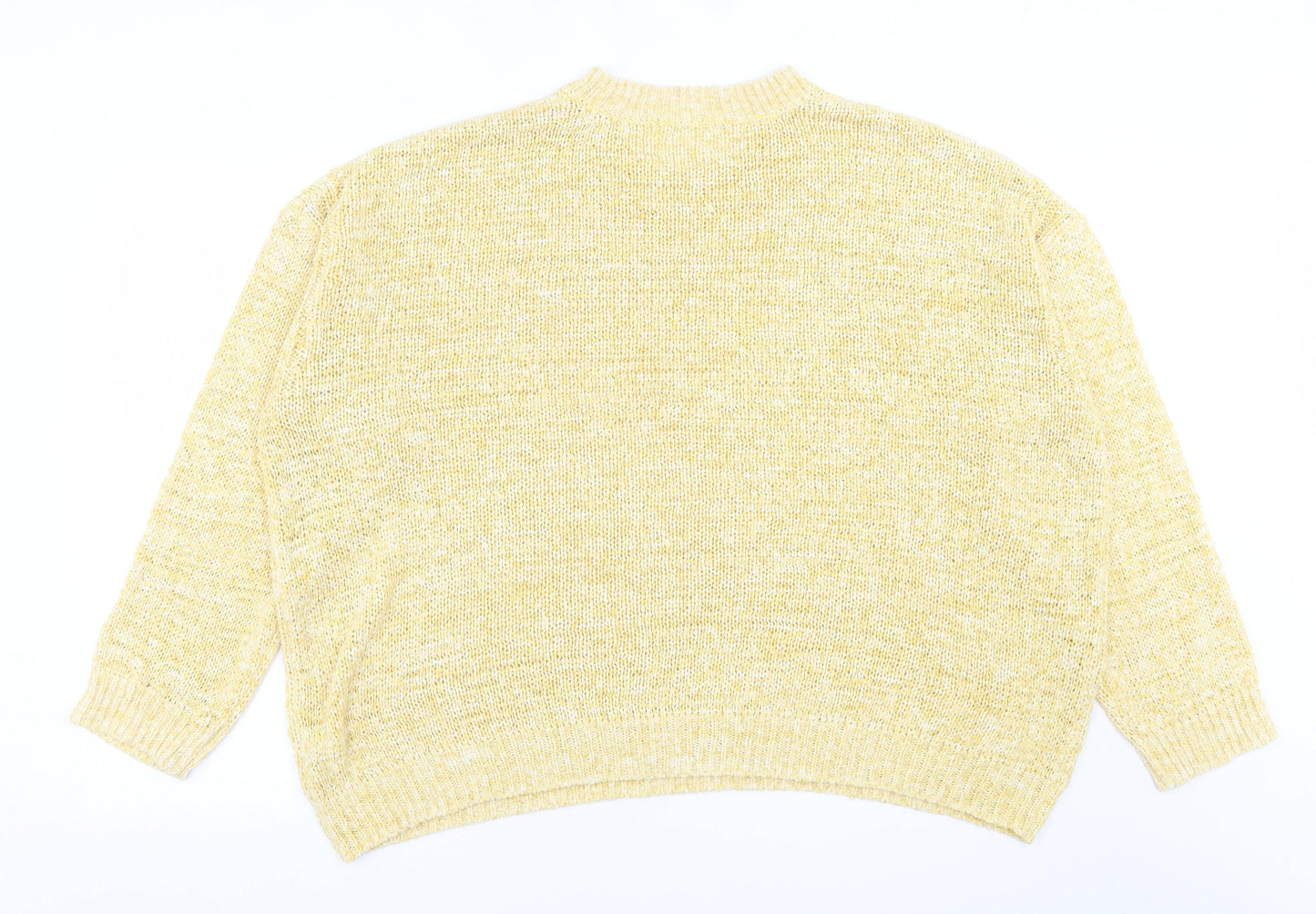 Marks and Spencer Womens Yellow Crew Neck  Viscose Pullover Jumper Size XL