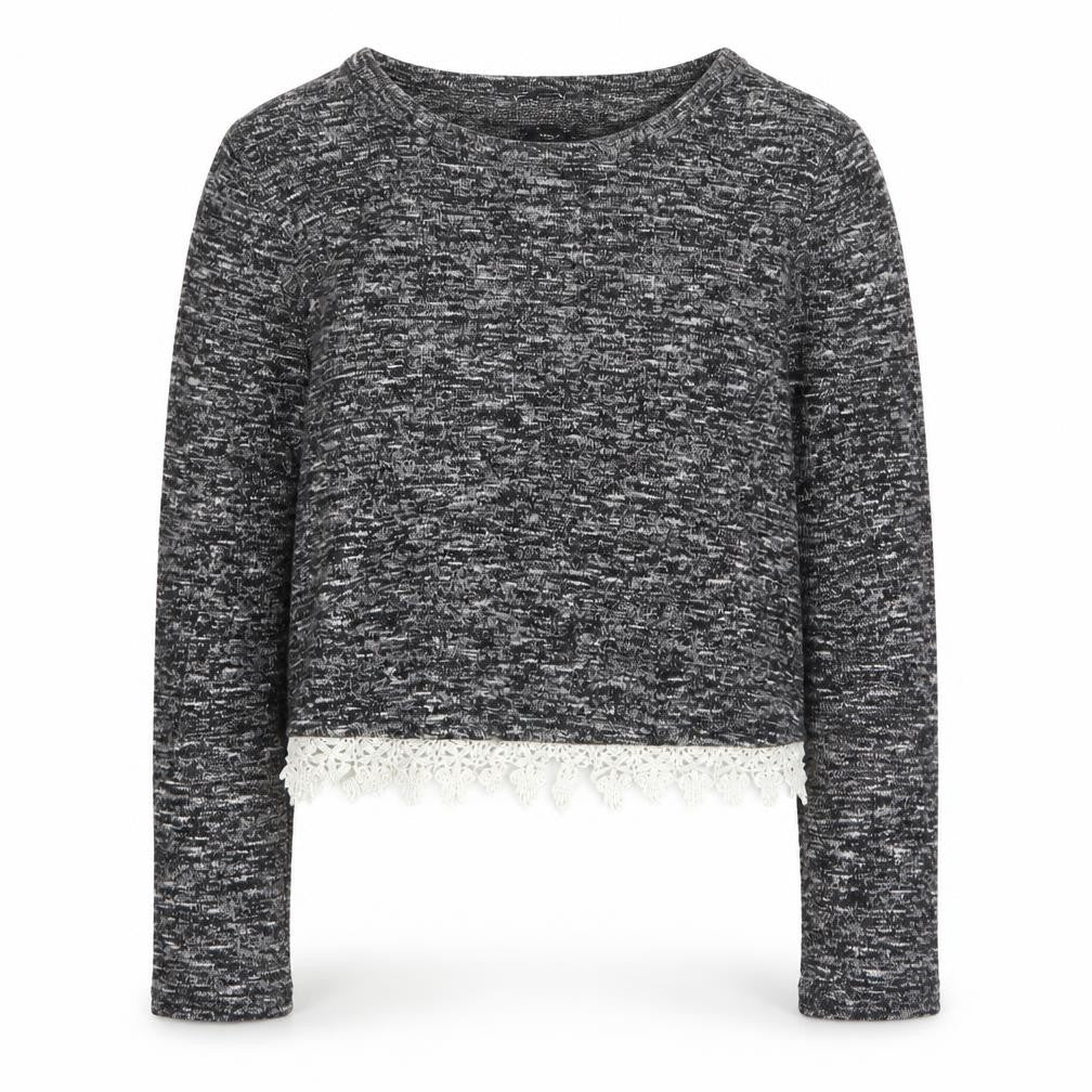 New Look Girls Grey Round Neck  Polyester Pullover Jumper Size 12-13 Years  Pullover
