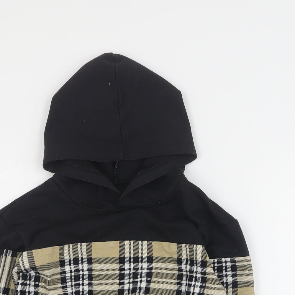 SheIn Boys Black  Cotton Pullover Hoodie Size S  Pullover