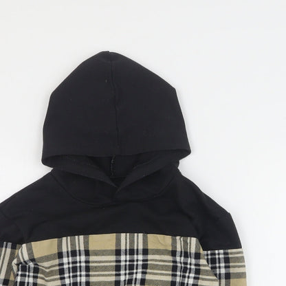 SHEIN Boys Black  Cotton Pullover Hoodie Size S  Pullover