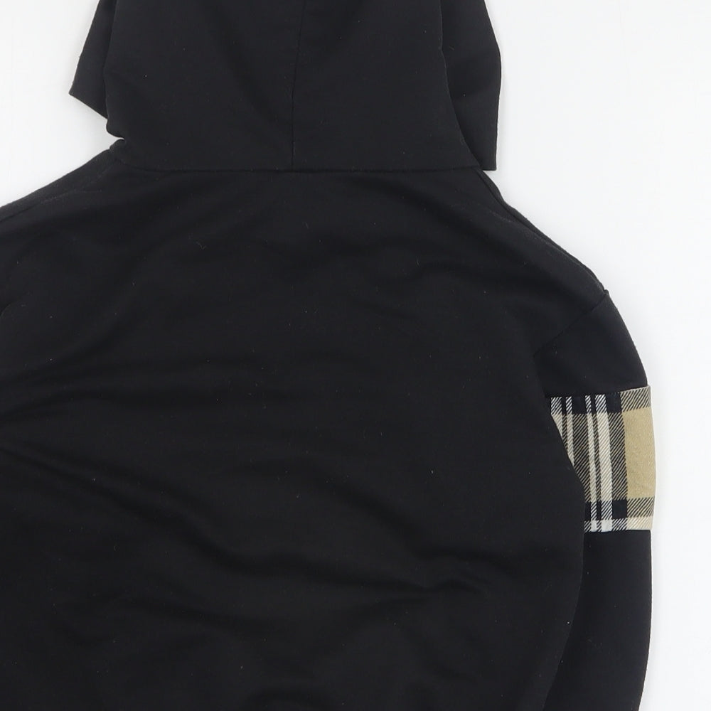 SheIn Boys Black  Cotton Pullover Hoodie Size S  Pullover