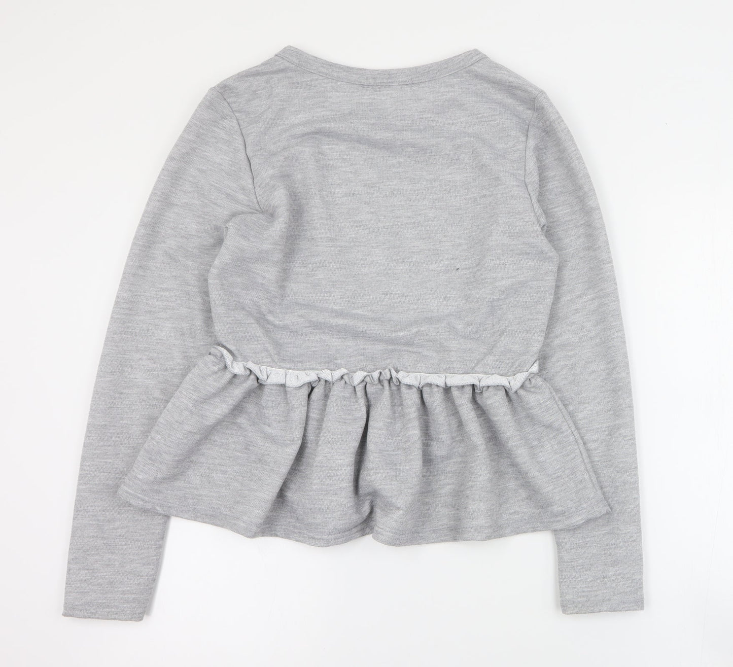 Boohoo Womens Grey  Polyester Pullover Sweatshirt Size 14  Pullover