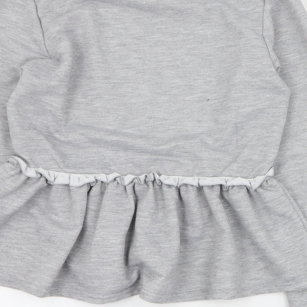 Boohoo Womens Grey  Polyester Pullover Sweatshirt Size 14  Pullover