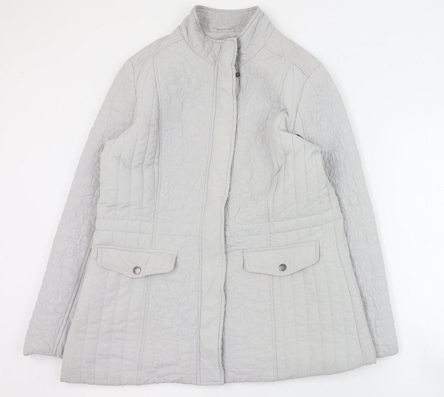 BHS Womens Grey   Pea Coat Coat Size 16  Zip