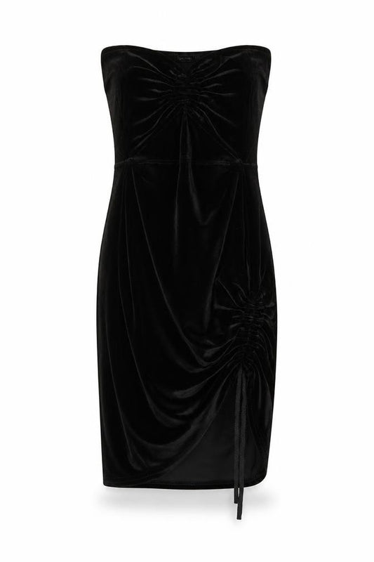 PRETTYLITTLETHING Womens Black  Polyester Bodycon  Size 6  V-Neck