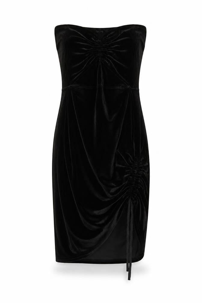 PRETTYLITTLETHING Womens Black  Polyester Bodycon  Size 6  V-Neck
