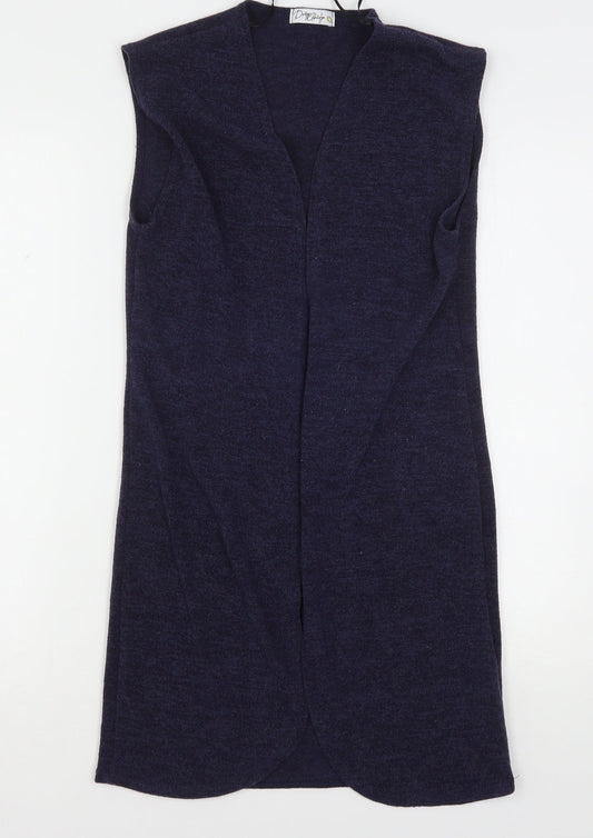 Daisy Eldridge Womens Blue V-Neck  Polyester Cardigan Jumper Size S
